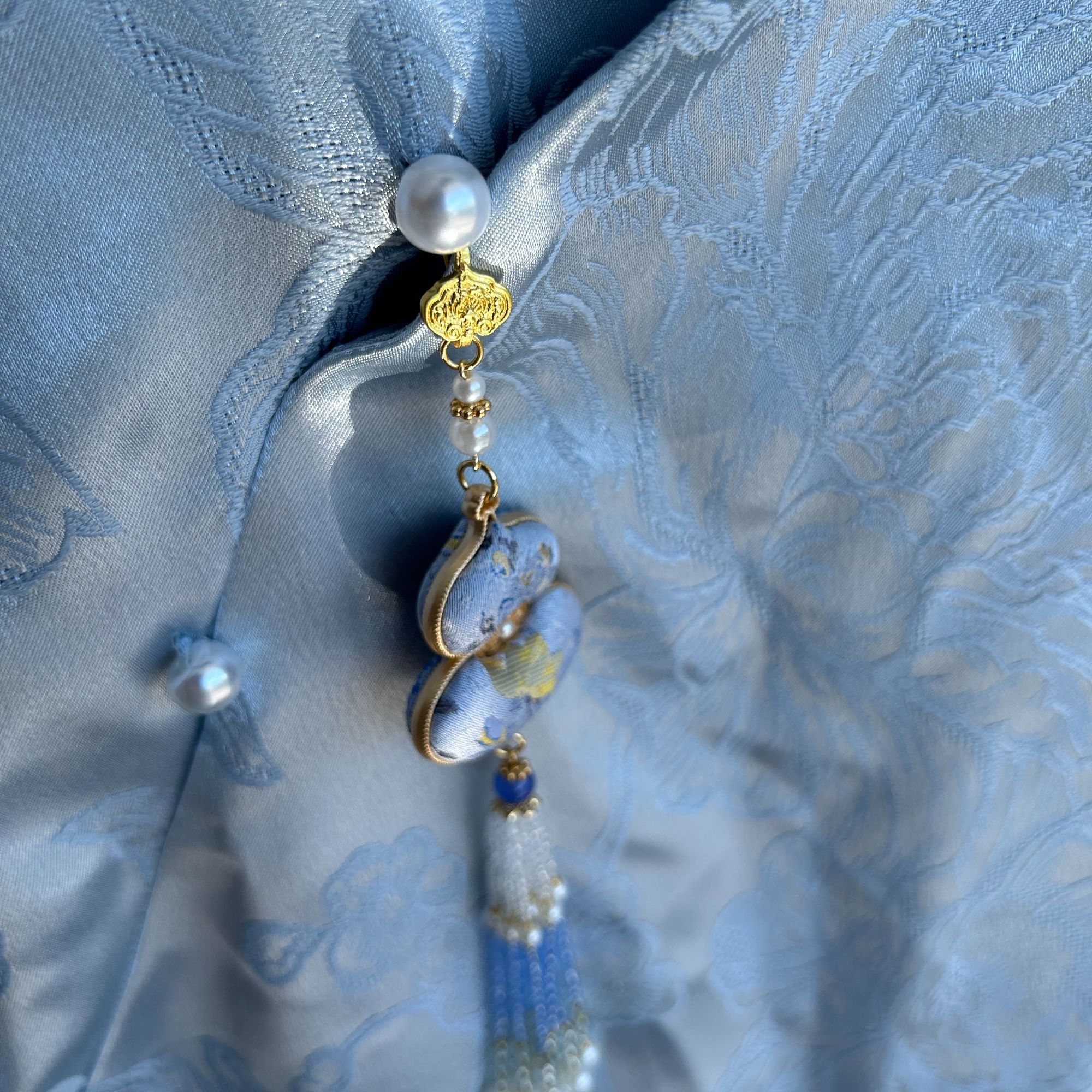 合金真丝吊坠 名家宋锦  新中式首饰  