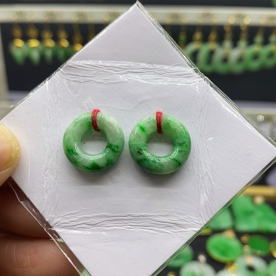 翡翠未镶嵌耳饰耳坠