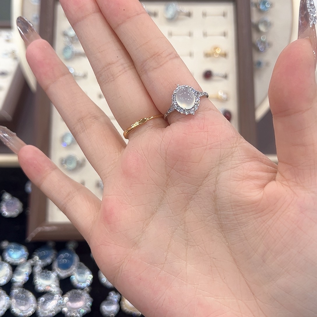 J***.芙蓉石戒指银S925镶嵌