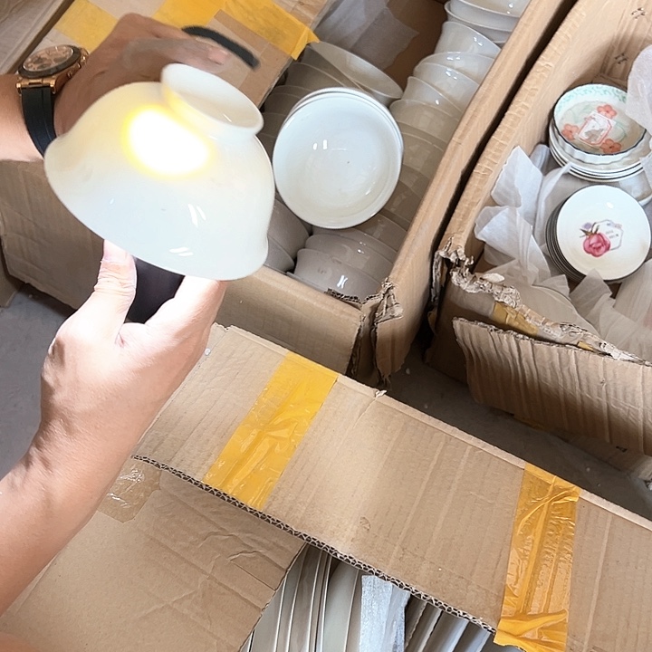 微瑕介意勿拍不退不换 4.6英寸纯白高脚碗10支