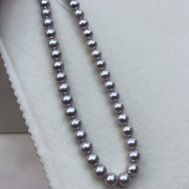 淡水珍珠颈饰银S925镶嵌卡8➕高品极光高级灰炫蓝光