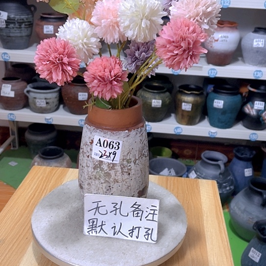 红陶手工制作工艺花盆