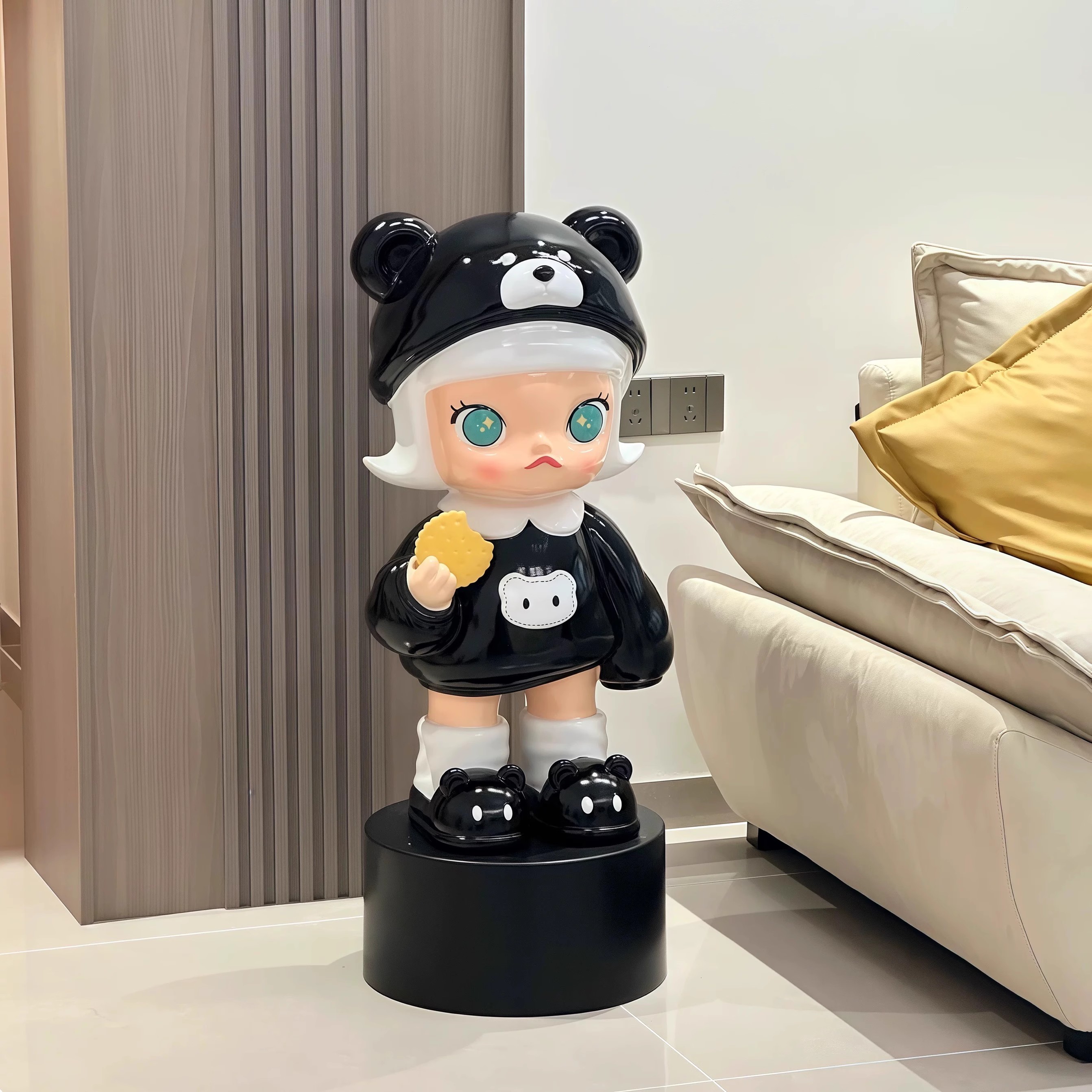 饼干甜心女孩小画家卡通茉莉网红家居客厅电视柜落地大号摆件