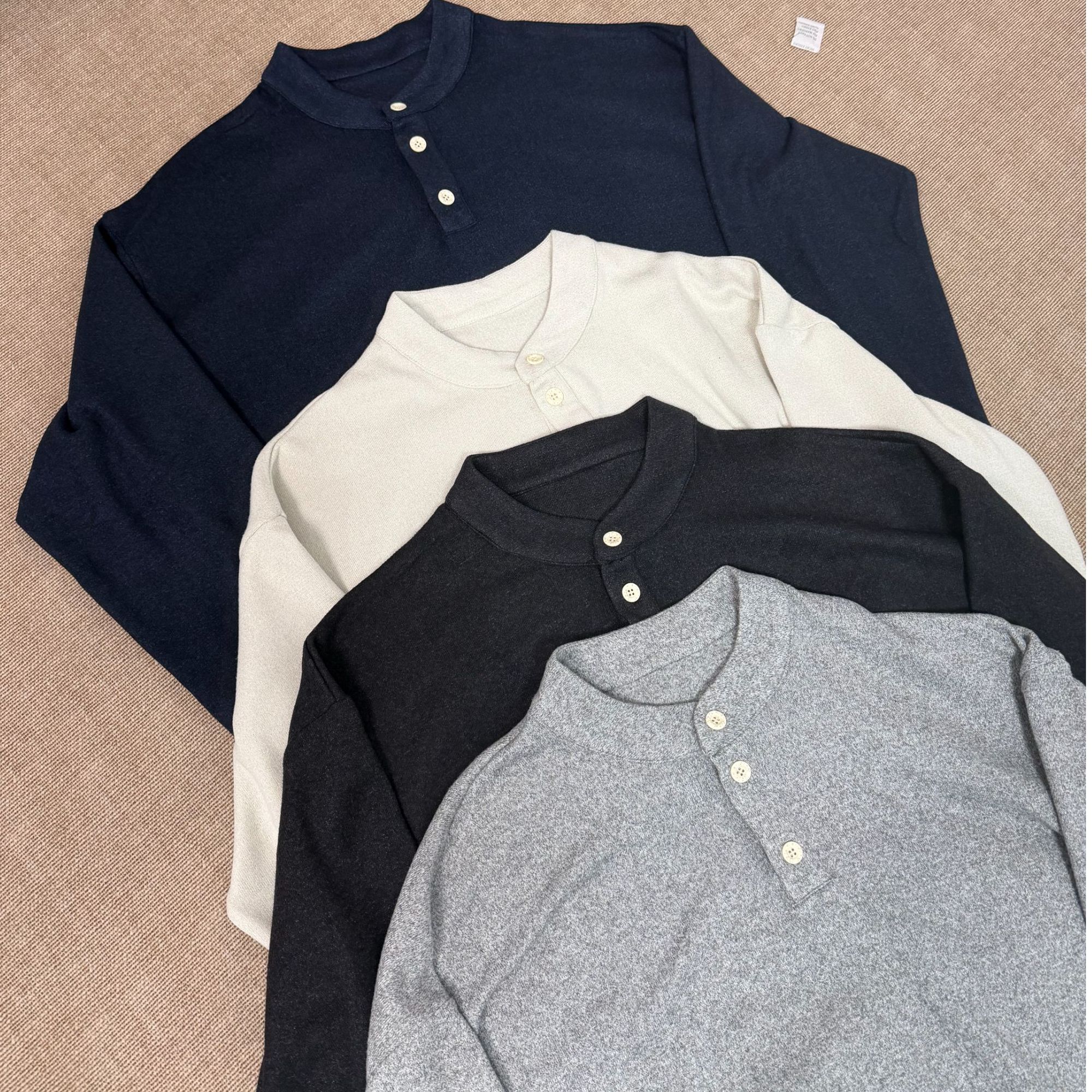 【SIX66】002四色亨利厚口针织饼干园扣男女同款卫衣打底衫