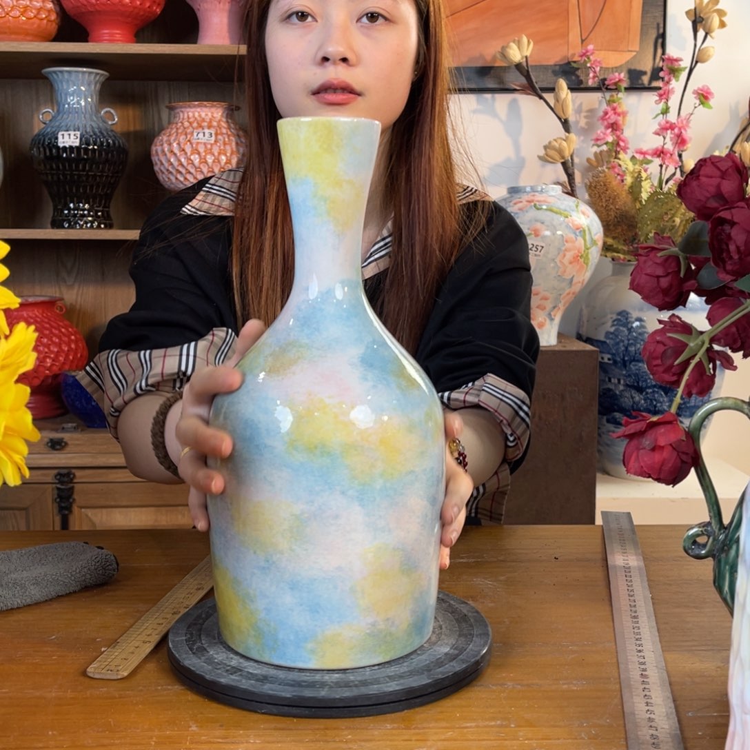 摆件陶瓷花瓶高32口2