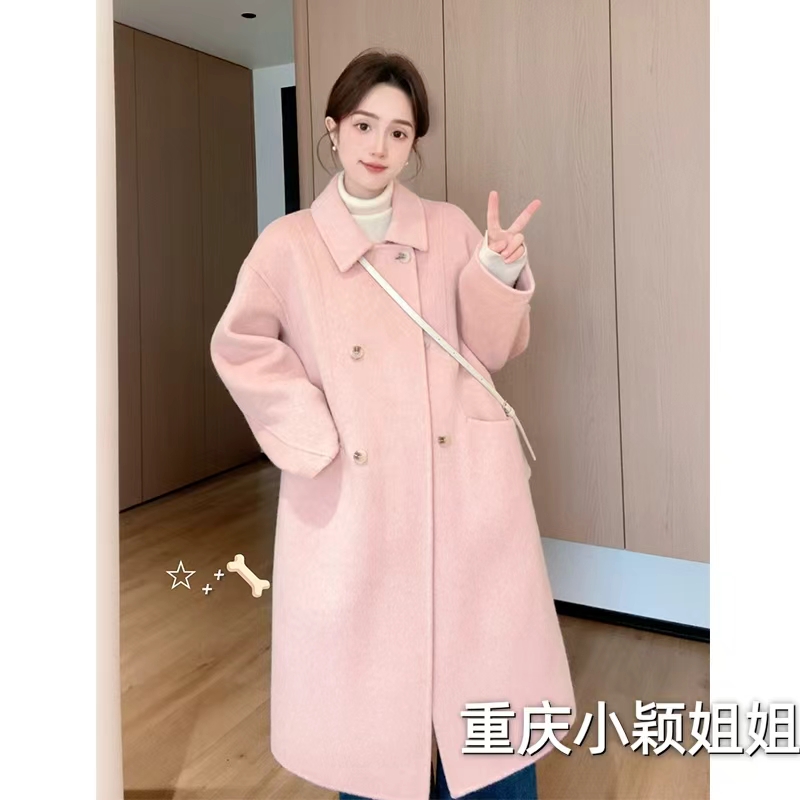 伊迪卡双面羊毛大衣宽松百搭韩系时尚秋冬小个子外套