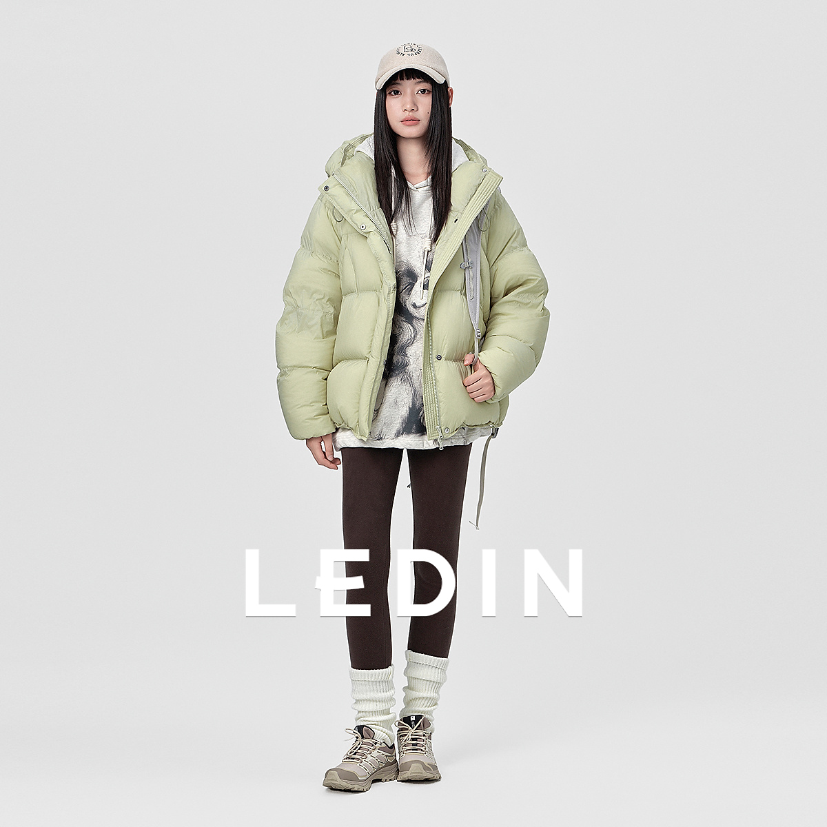 【商场同款】乐町轻柔羽绒服女25冬季新款oversize外套C2ACF4319