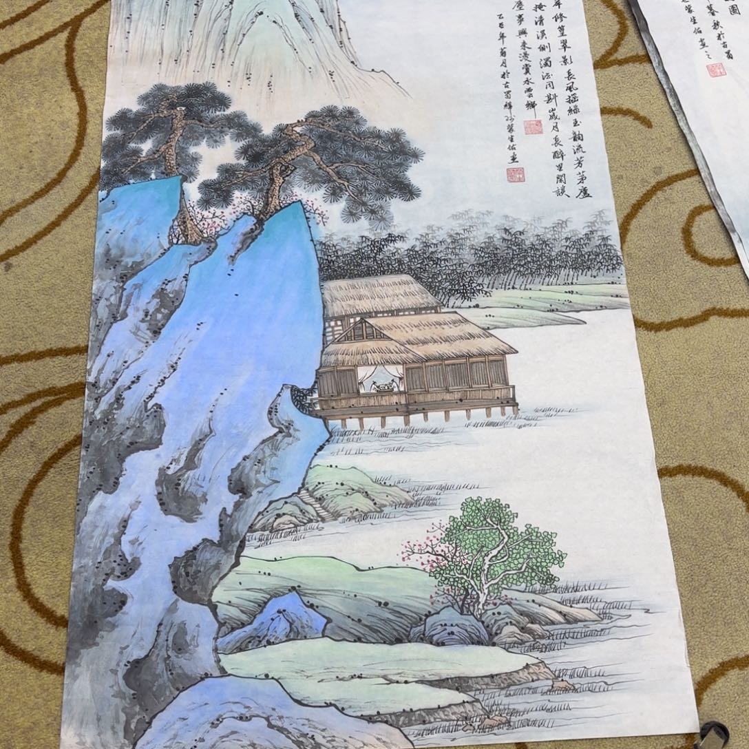 卖***象国画蒙生佑四尺山水艺