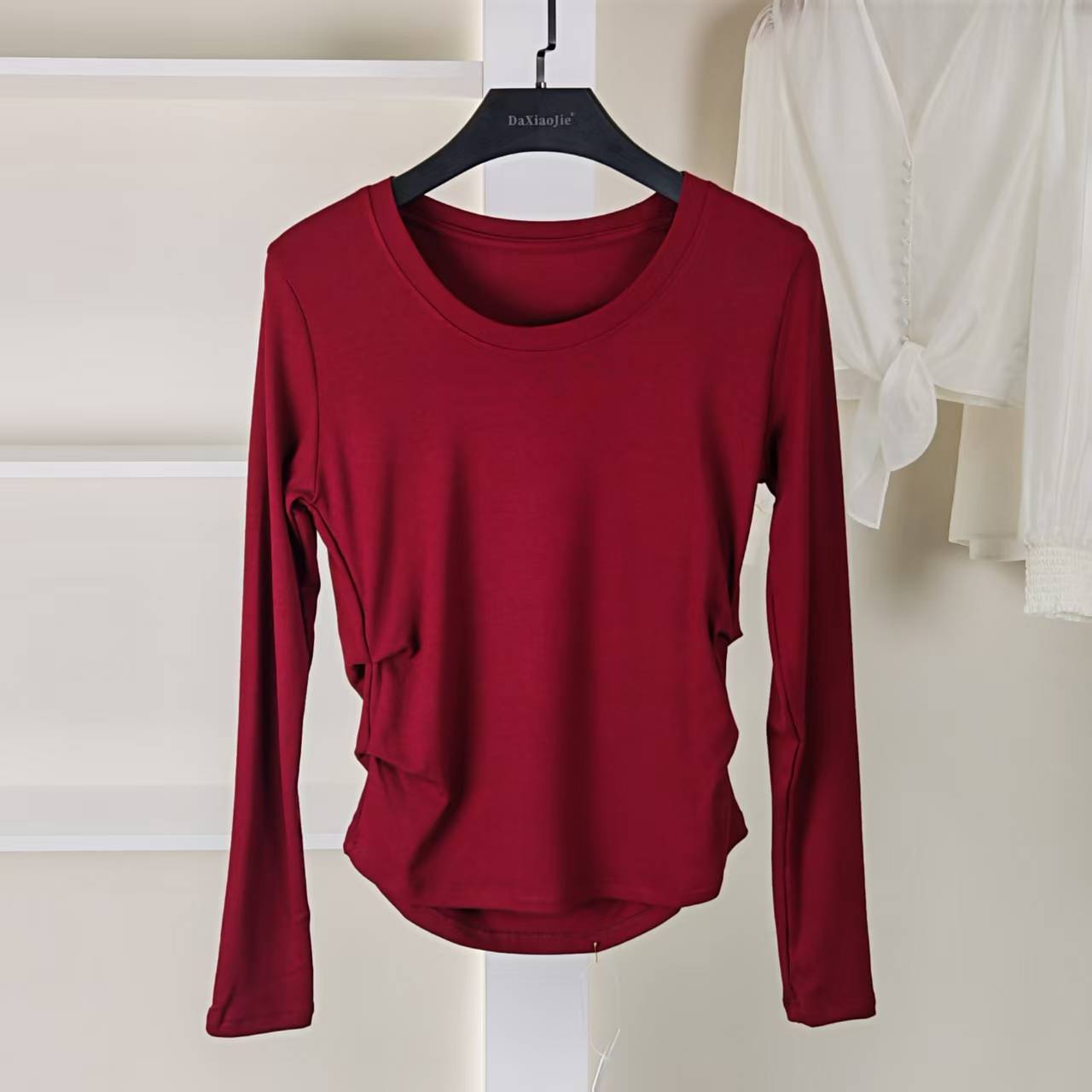 麦迪尚品 5041041 春秋95%棉气质时尚显瘦高级感长袖打底衫