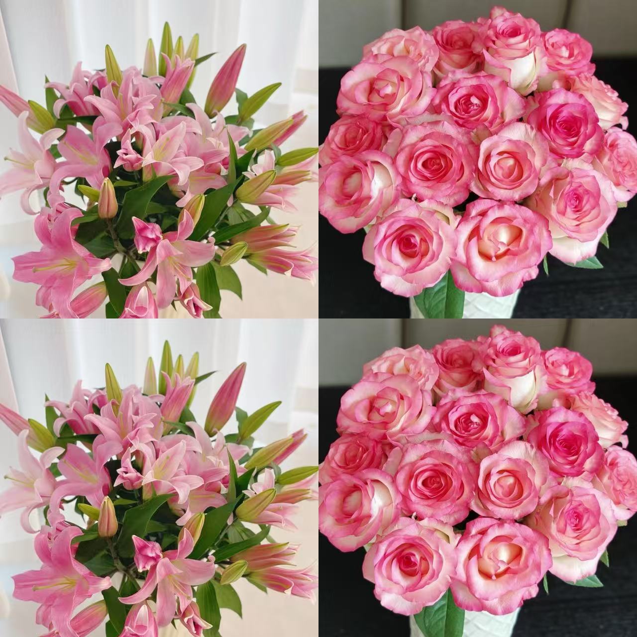 【花予专属】10枝艾莎+6朵粉色百合   云南鲜切花