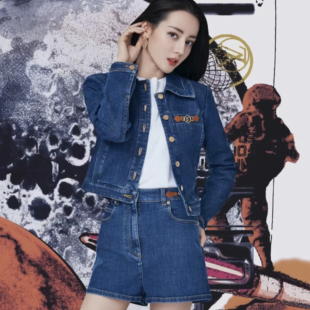 未使用 LouisVuitton/路易威登 短裁马衔扣牛仔夹克36/42