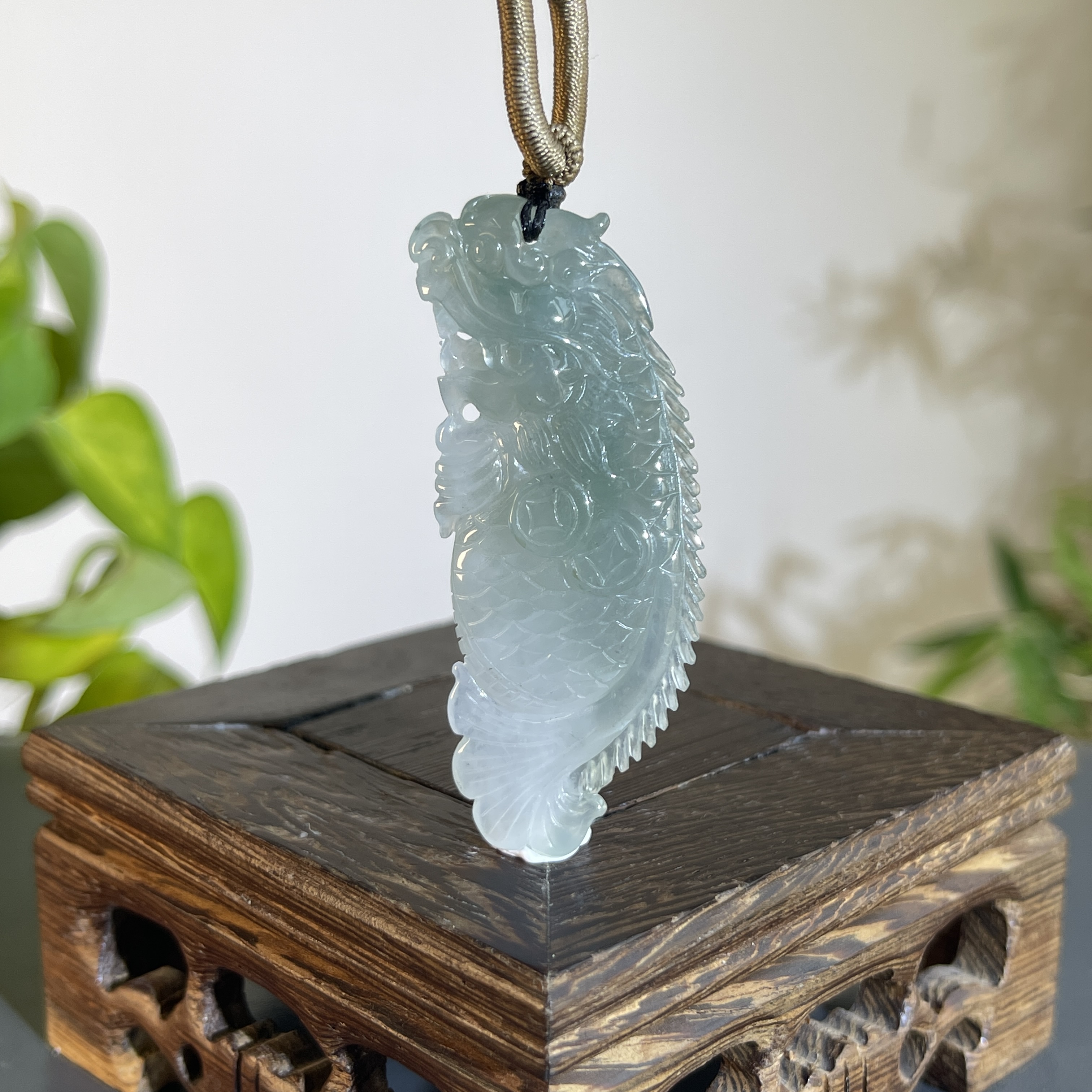 JTA28-20 天然缅甸A货翡翠 金龙鱼