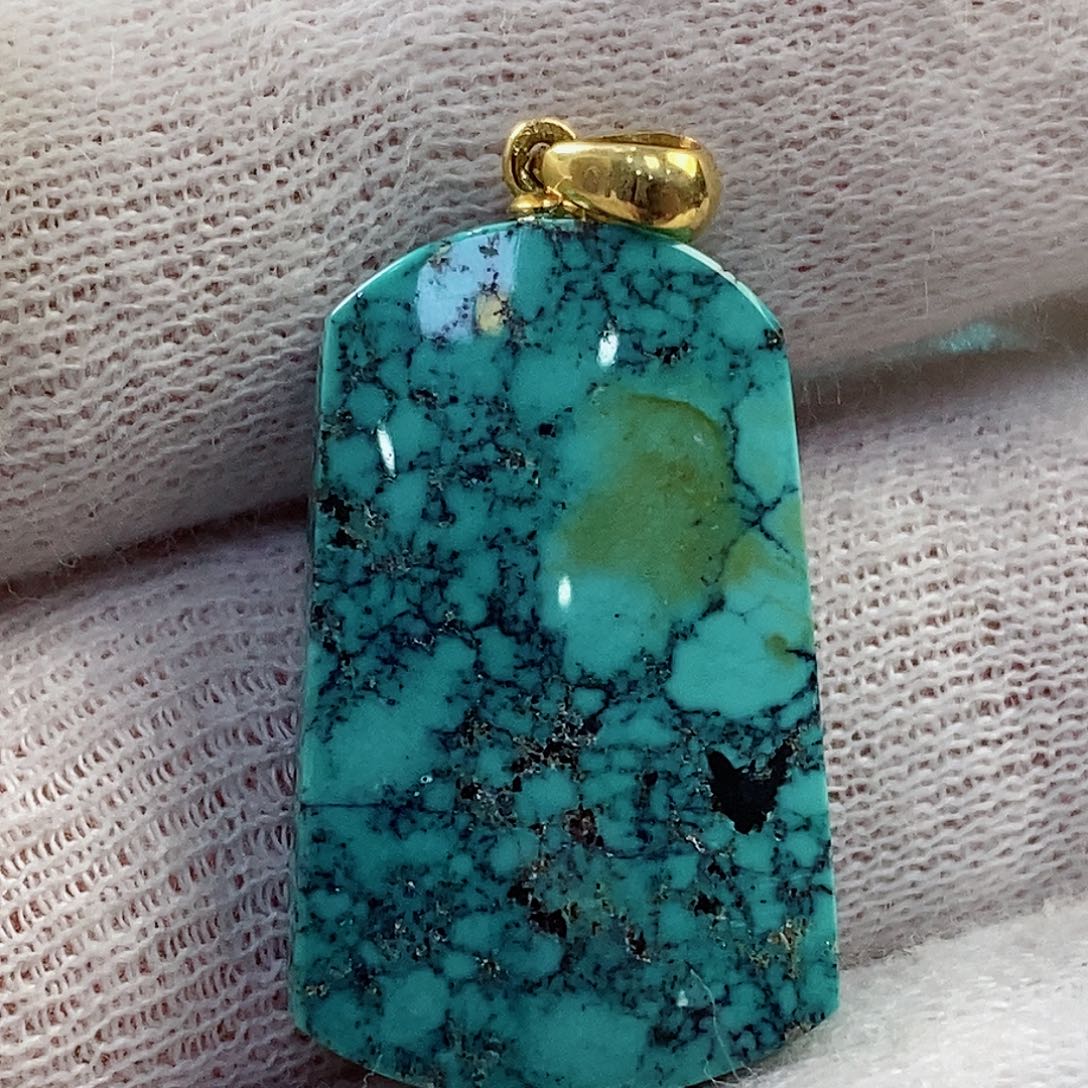 绿松石珠宝奇石18K金镶嵌