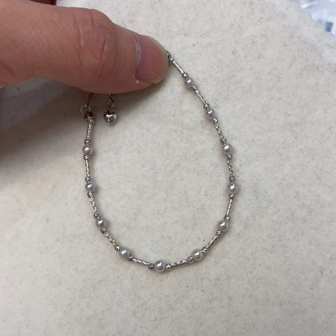 手绳海水珍珠银S925镶嵌