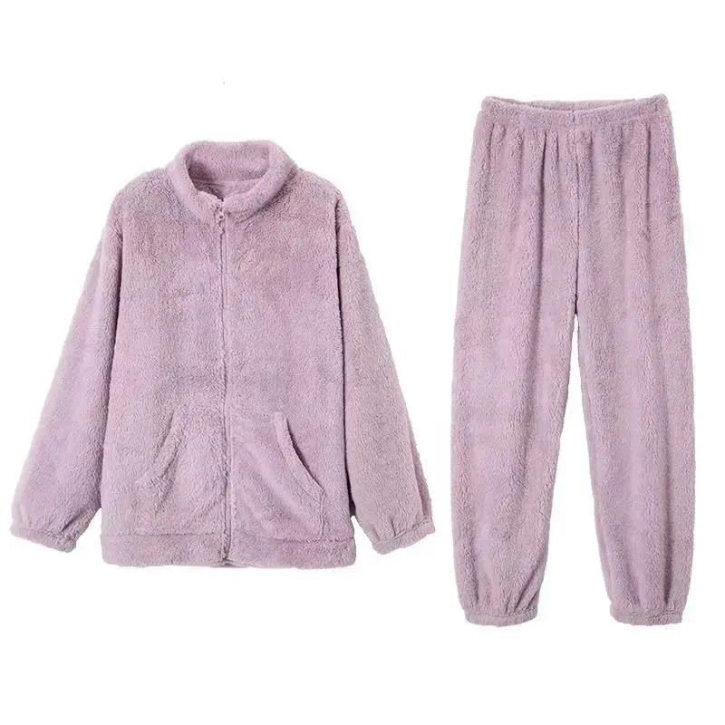 【升级二代】秋冬新款熊猫绒睡衣加绒加厚保暖可外穿家居服情侣套装