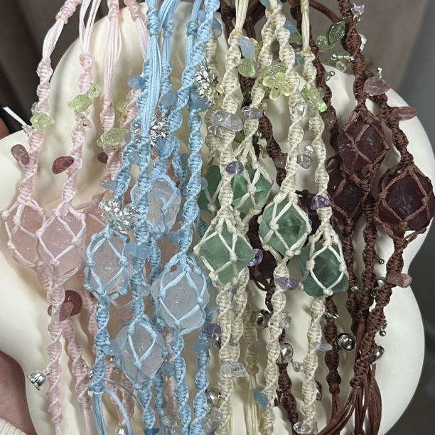 铁合金石英石手链 可爱百搭气质素款macramé辫绳手链