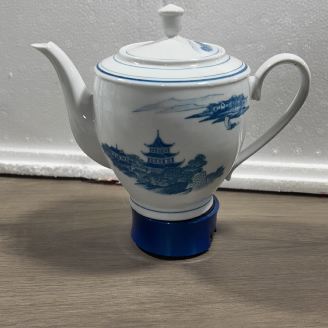 釉下五彩岳阳楼，茶壶900容量微瑕