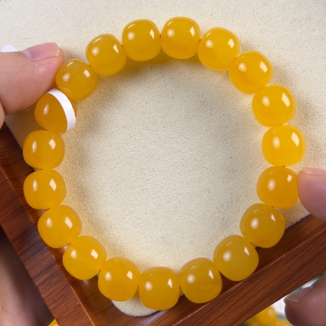 琥珀未镶嵌手链20g焦皮同料老型12mm tt