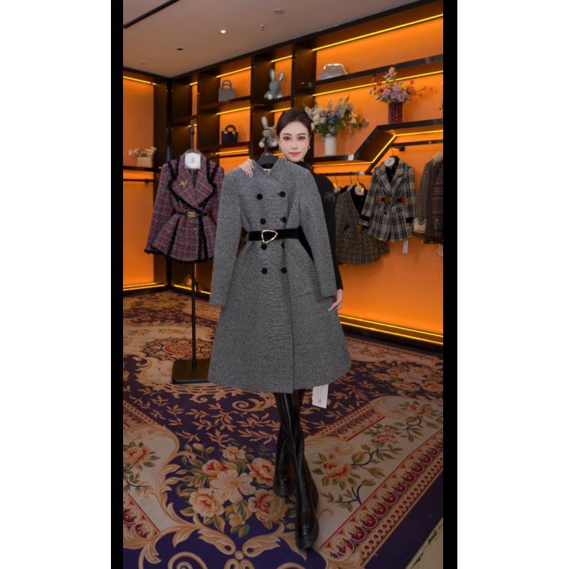 【关关】秋冬气质小香风时尚设计师中长款羽绒服 GS-57613