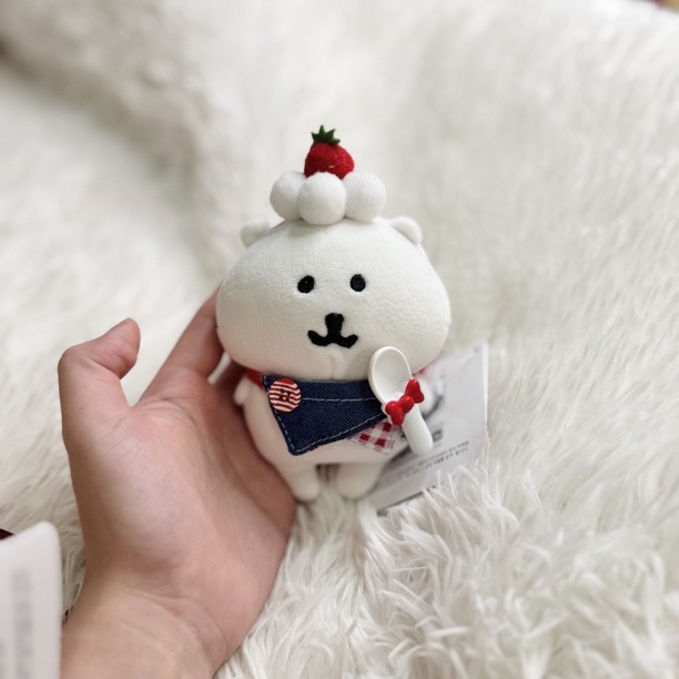 【娃衣】手工红色格子拼牛仔纽扣口水巾勺子番茄娃衣