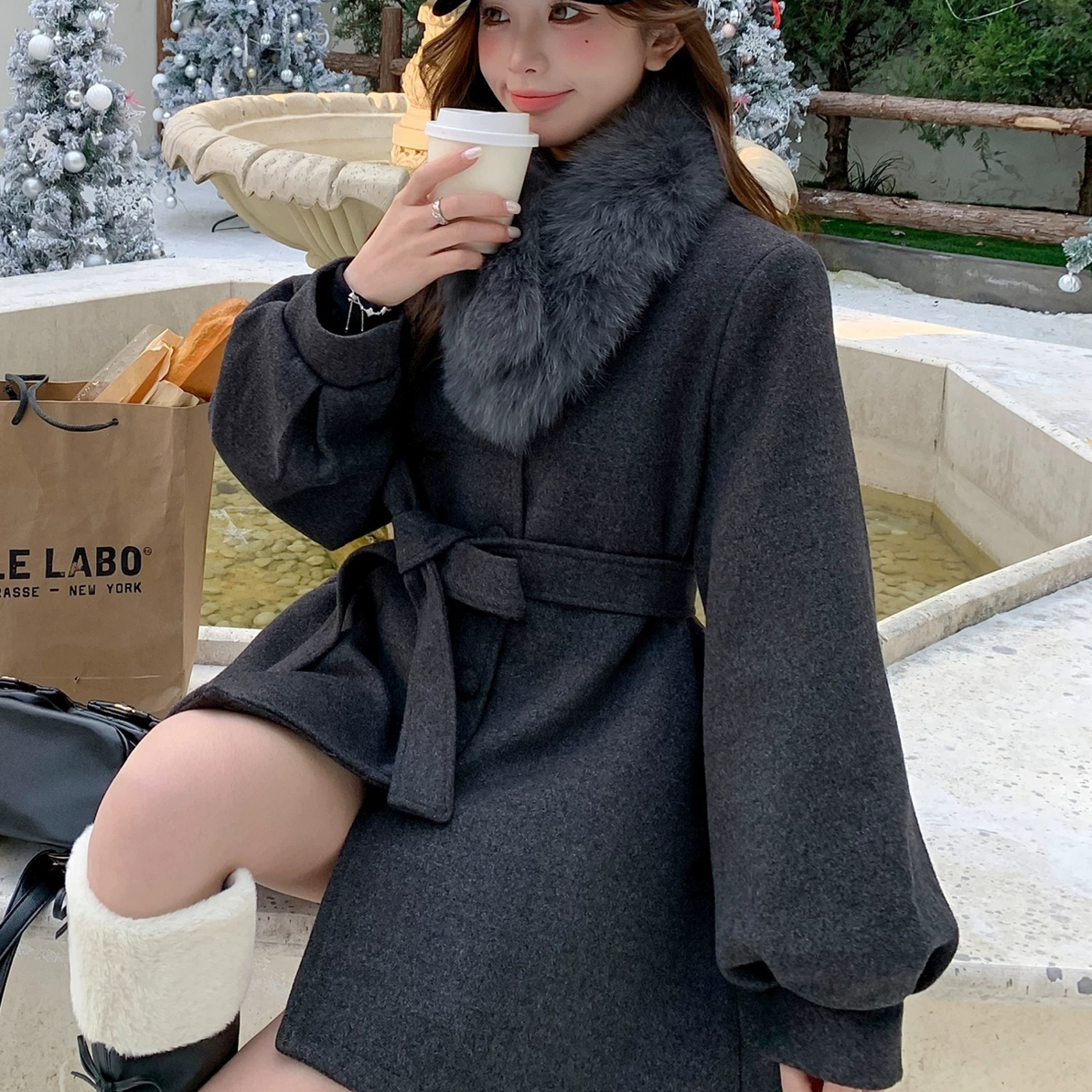 2025秋冬韩系宽松系带外套休闲百搭850