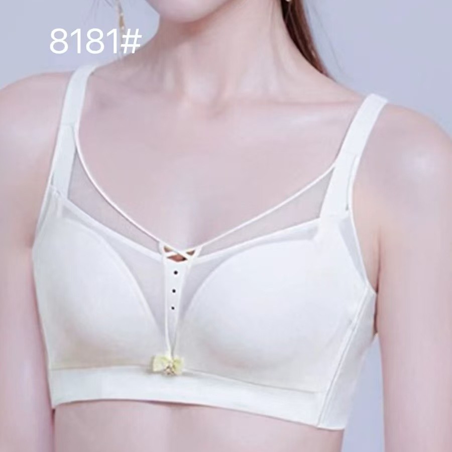 简约纯色光面内衣女士无钢圈柔软性感聚拢洞洞杯文胸夏季薄款