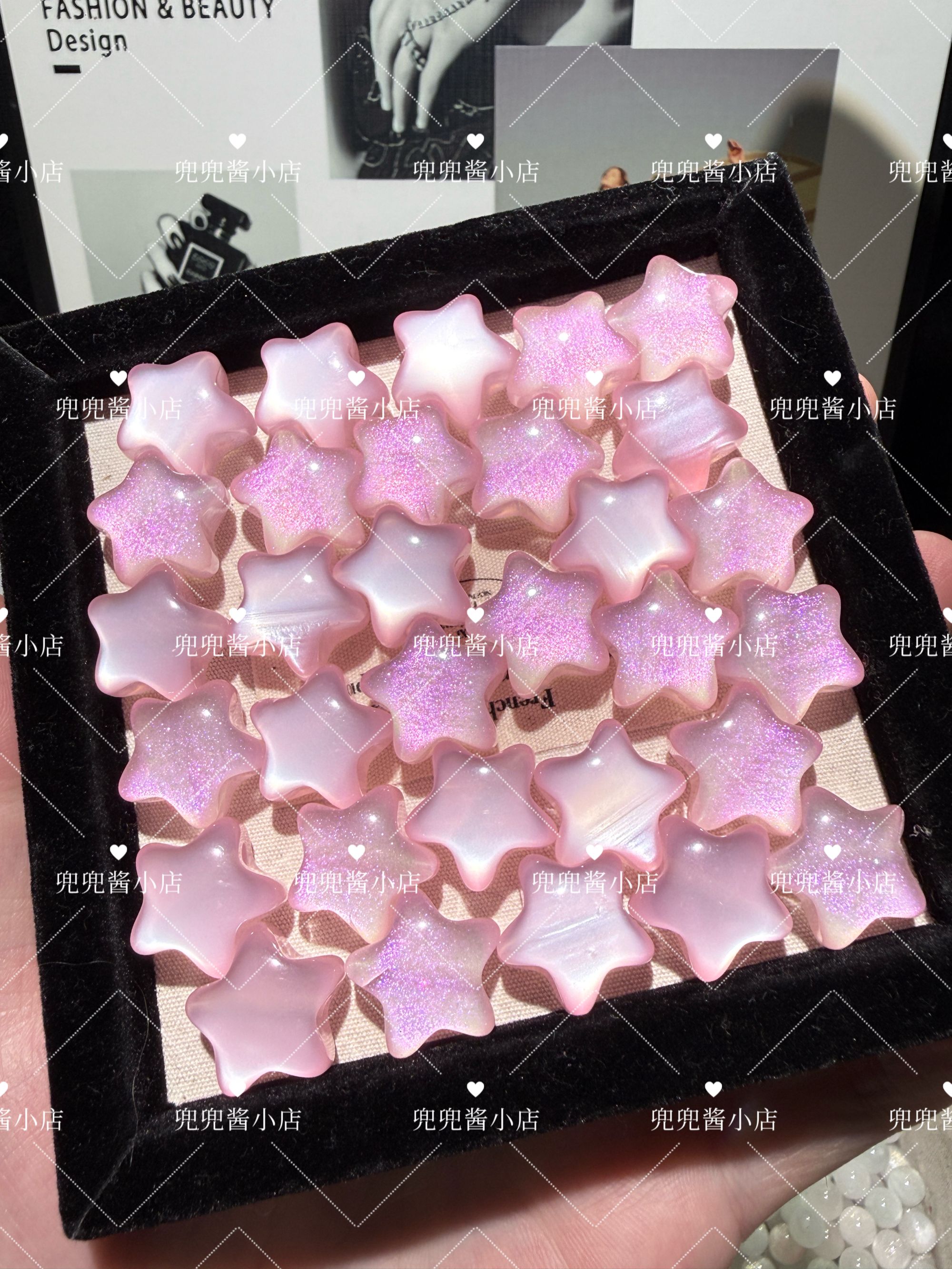 光变星空细闪猫眼五角星梅花串珠配饰