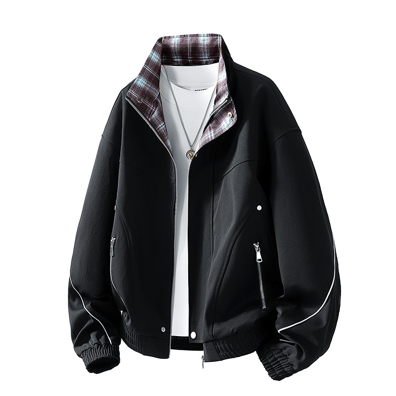 【秋季新款】宽松型大码男士飞行夹克潮流百搭加肥翻领夹克JK-8871
