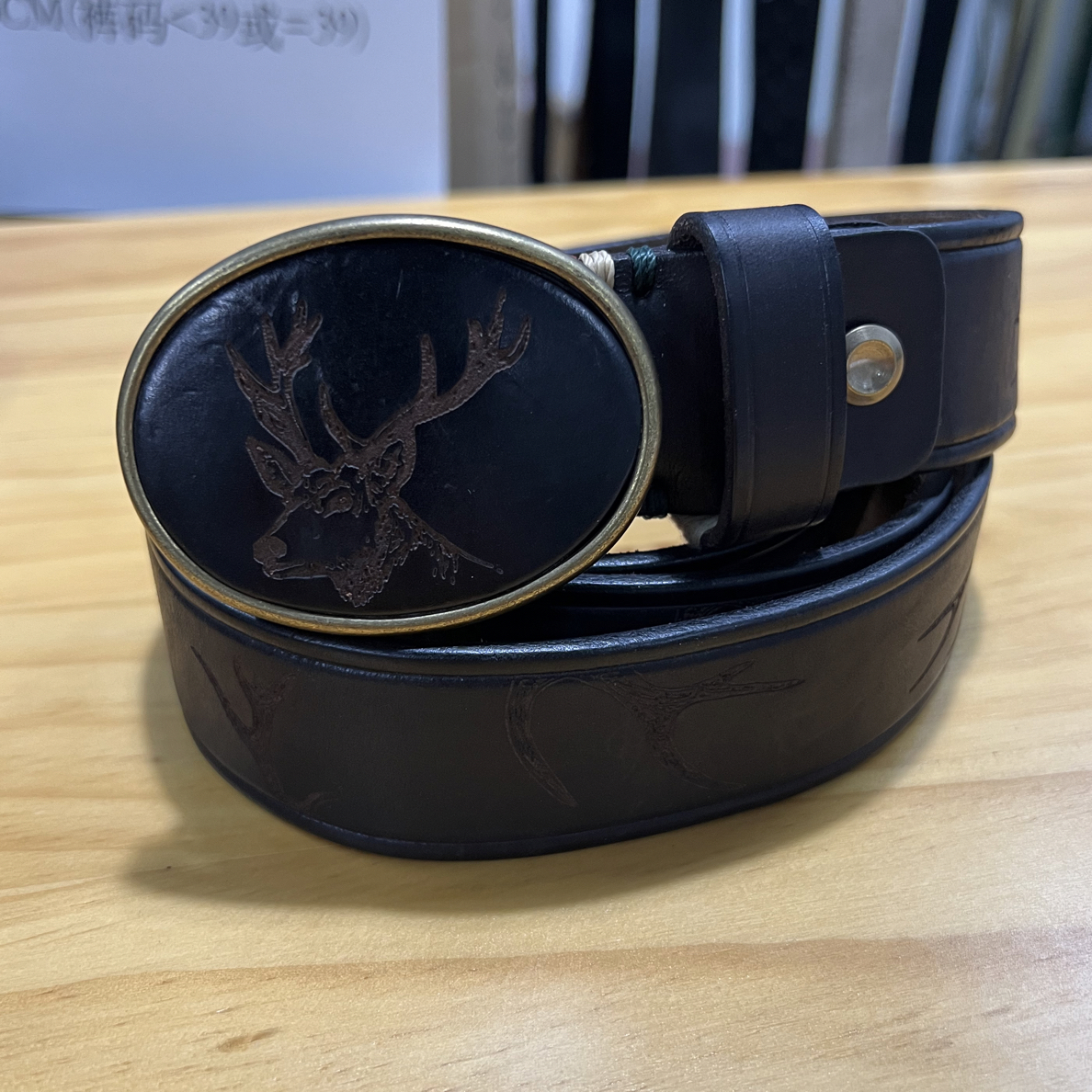 复古头层牛皮手工压纹百搭休闲牛仔裤腰带男士真皮皮带