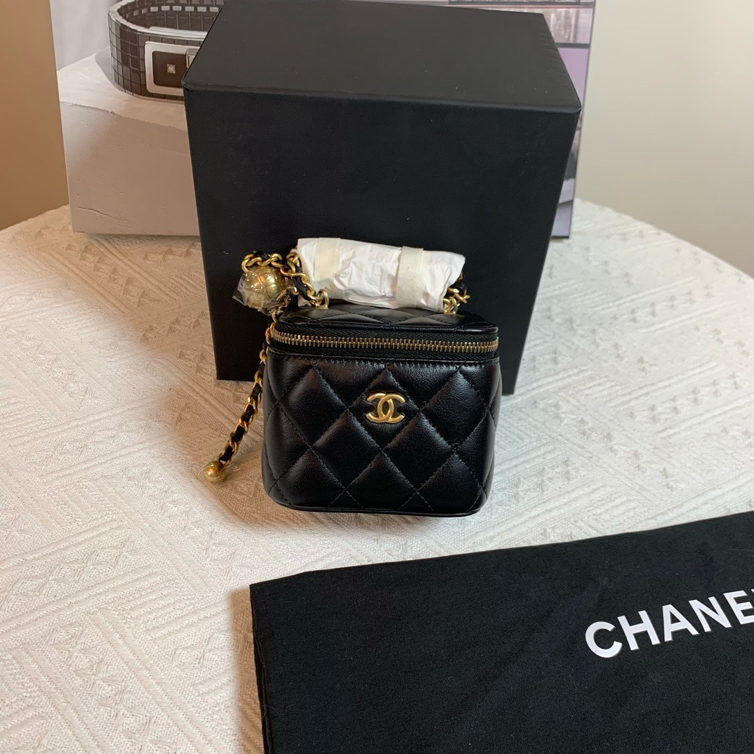 全新未使用 LouisVuitton/路易威登 23c黑色金球盒子 芯片款