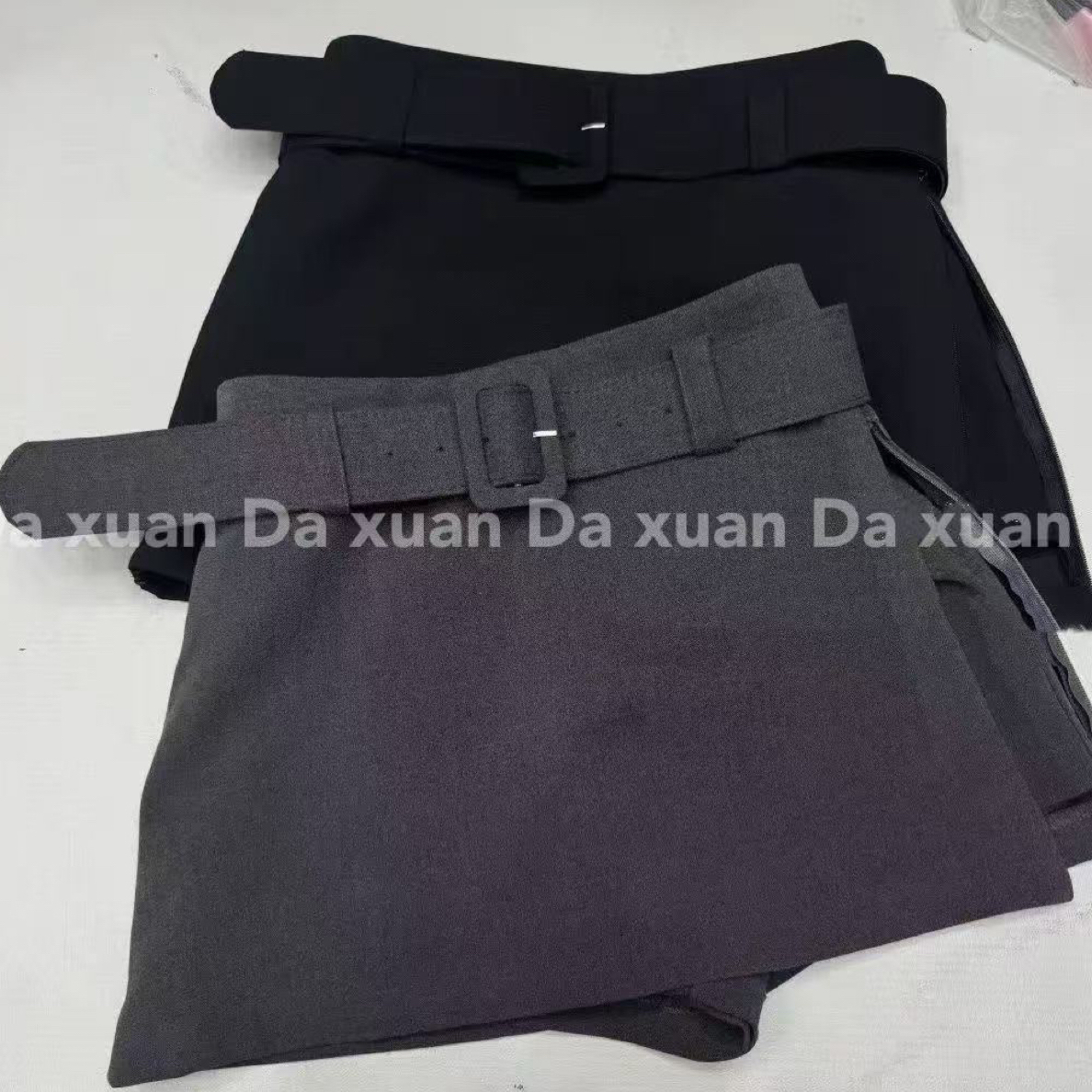 【大萱严选】早秋新款修身显瘦配腰带西装A字包臀半身裙