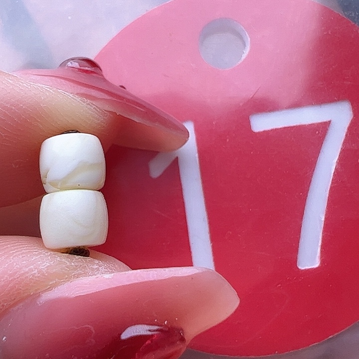 蜜蜡裸石未镶嵌5mm 瓷白 直切