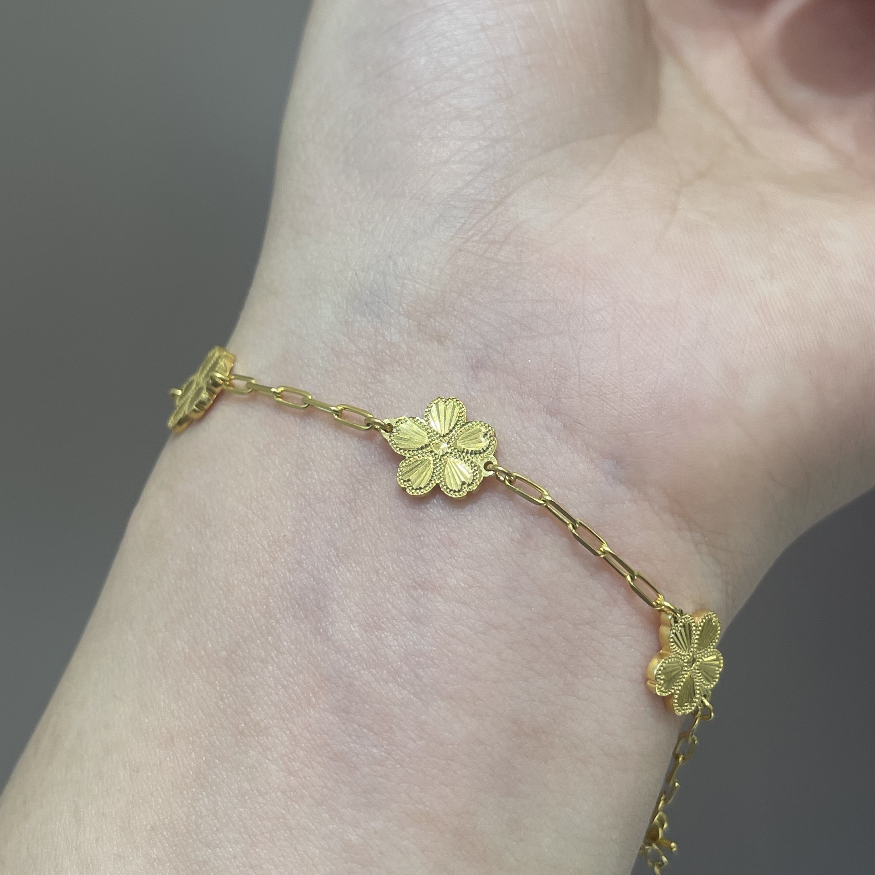 Chow Tai Seng/周大生足金手链小五花新年礼物节日送老婆时尚精致