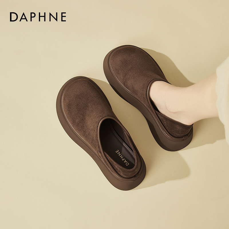 达芙妮厚底增高勃肯鞋女款2025新款春秋季松糕底两穿一脚蹬包头拖
