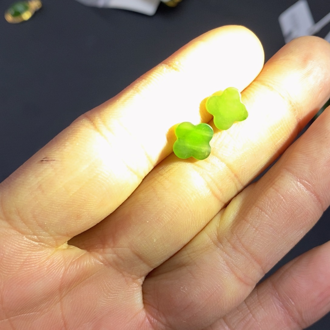 和田玉（碧玉）耳饰银S925镶嵌雯**妈