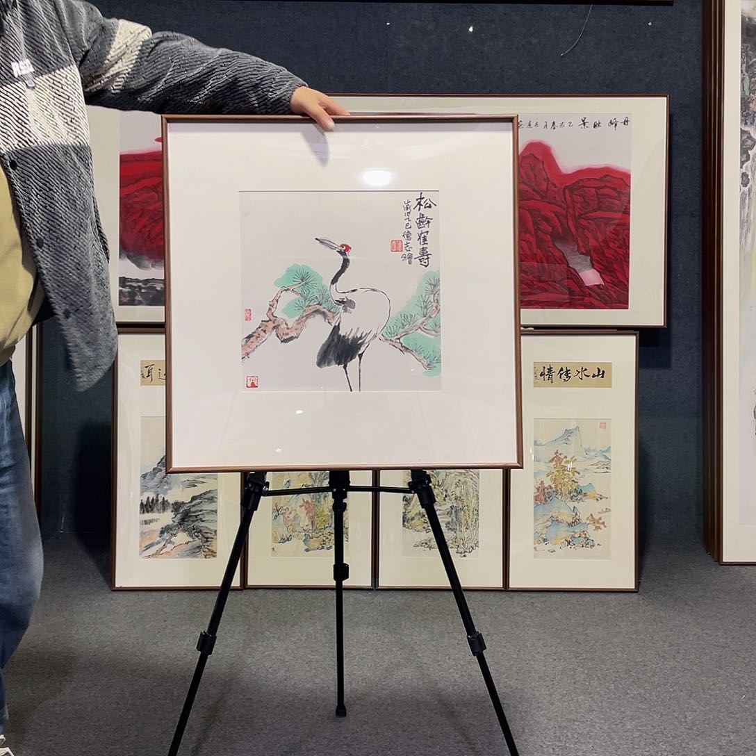 国画手绘作品带框