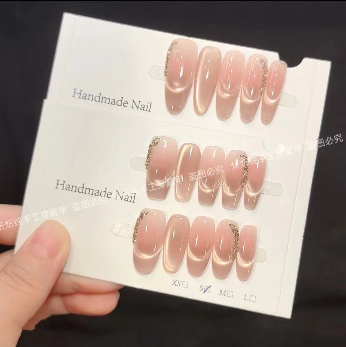 【日落情书】纯手工穿戴甲高级轻奢穿戴式美甲贴长款显白百搭美甲