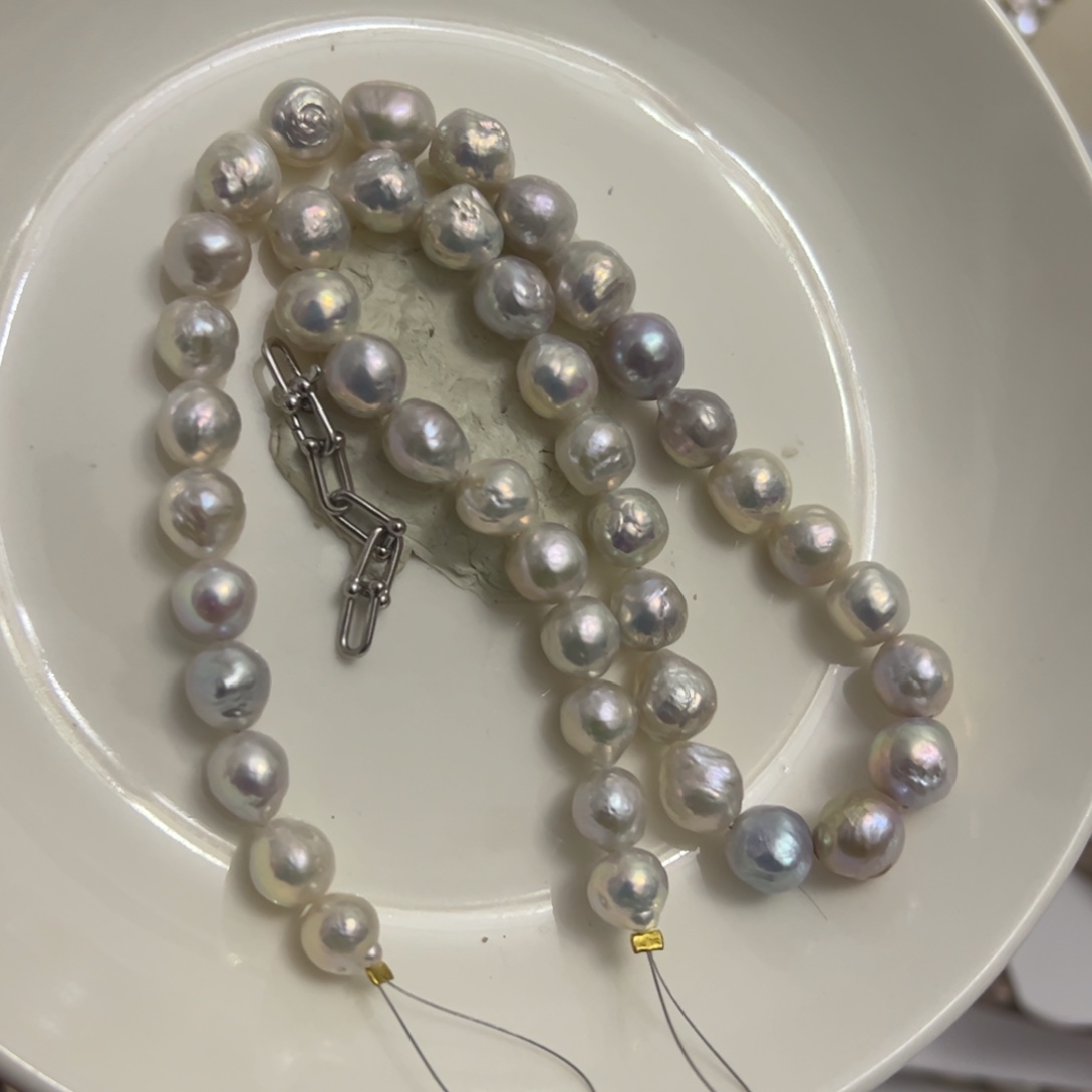 淡水珍珠耳饰银S925镶嵌梦姐 不退换