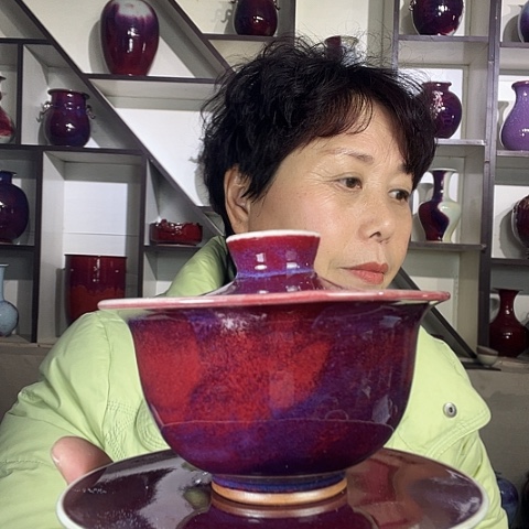 瓷片n*u钧瓷手工艺品杯子