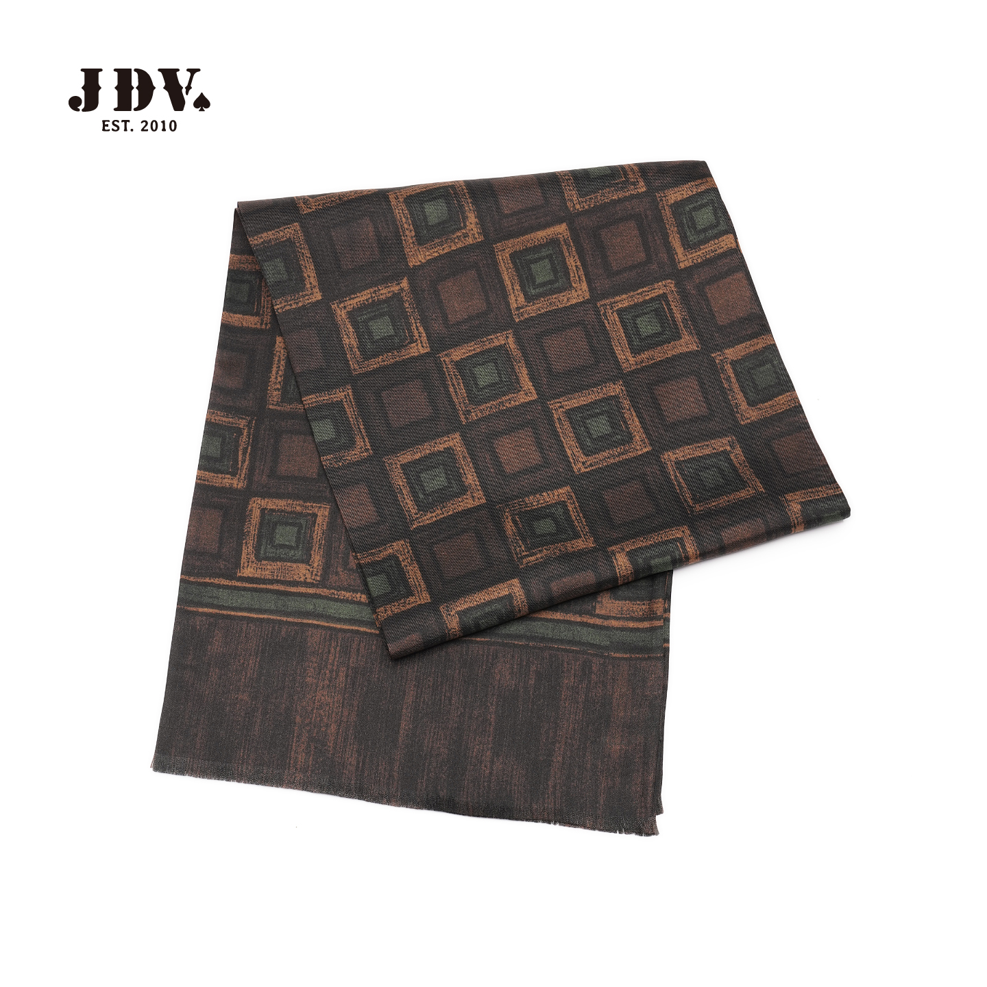 J.D.V2025秋季新款商场同款设计师款复古满印真丝丝巾围脖WAC5832