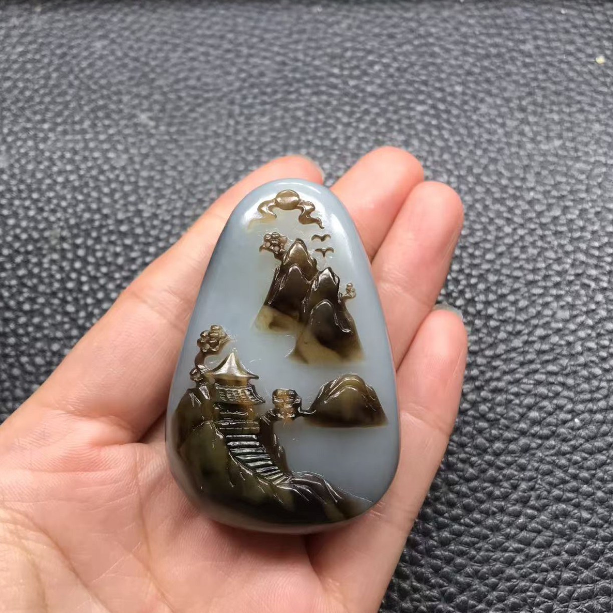 和田玉山水，实物漂亮