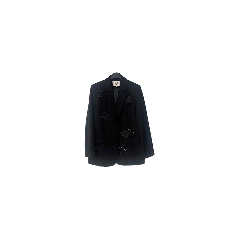 南油小众设计师新品爱心装饰西服外套