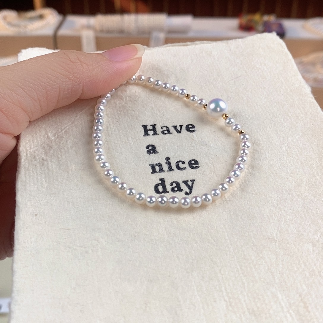 18K金镶嵌手绳淡水珍珠