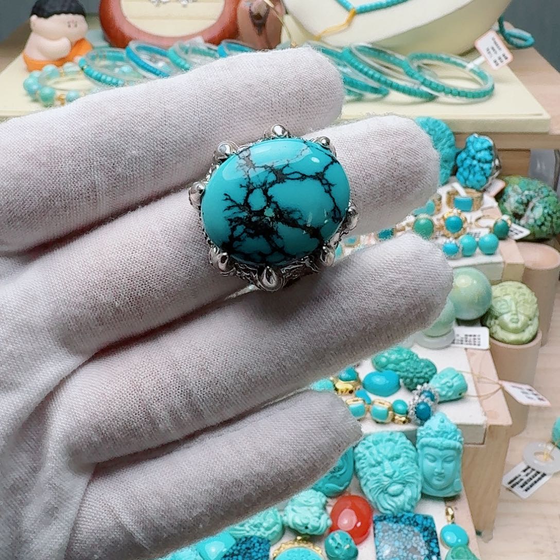 绿松石银S925镶嵌珠宝奇石