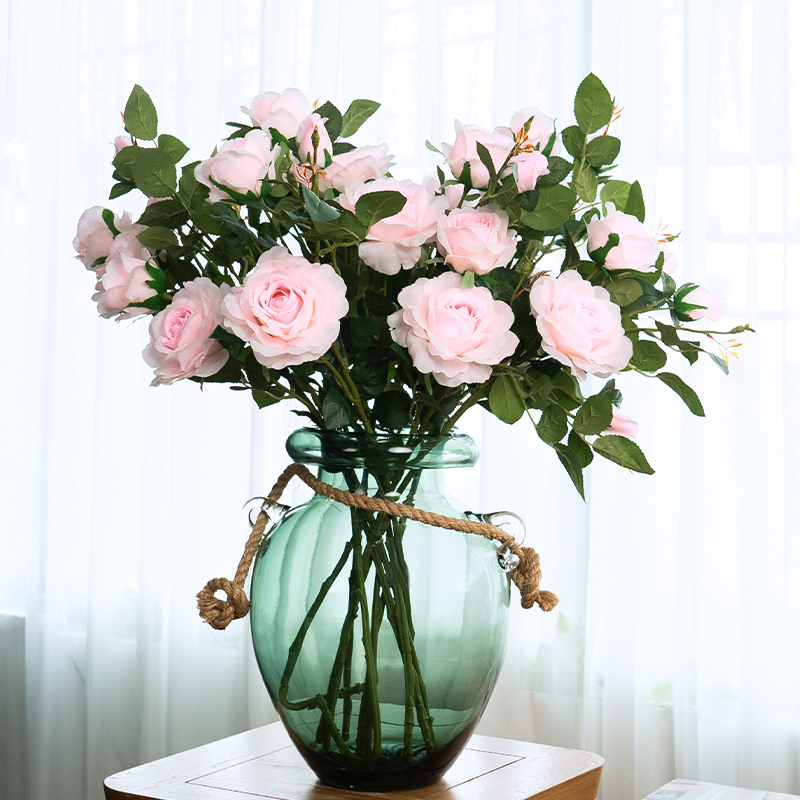 新 美筑里高档手感保湿玫瑰花假花仿真花摆设客厅高级逼真装饰花