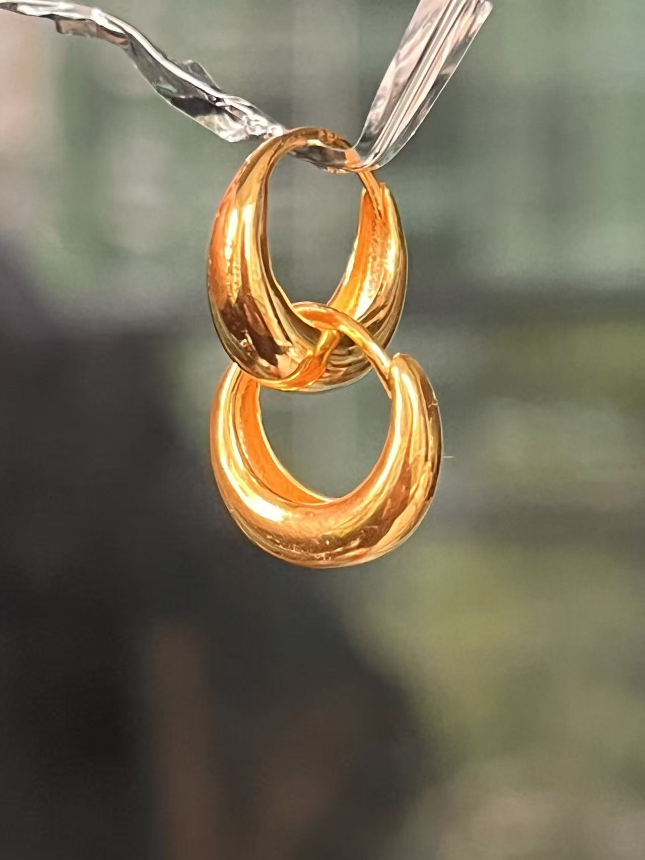 足金999 小水滴耳扣5G工艺