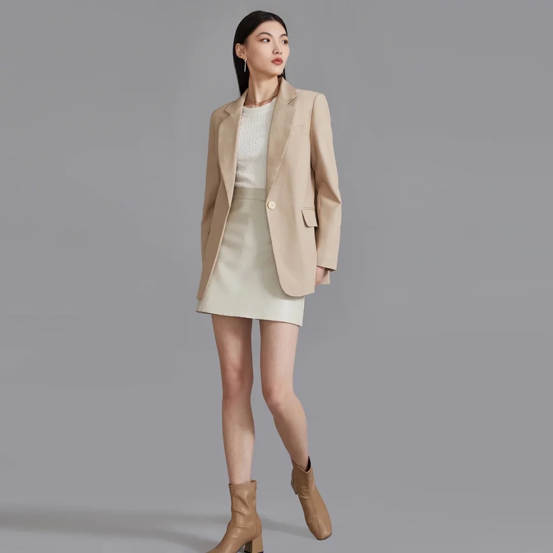 D821新款2025春秋休闲气质时尚西服外套女OL风修身西装女百搭上衣