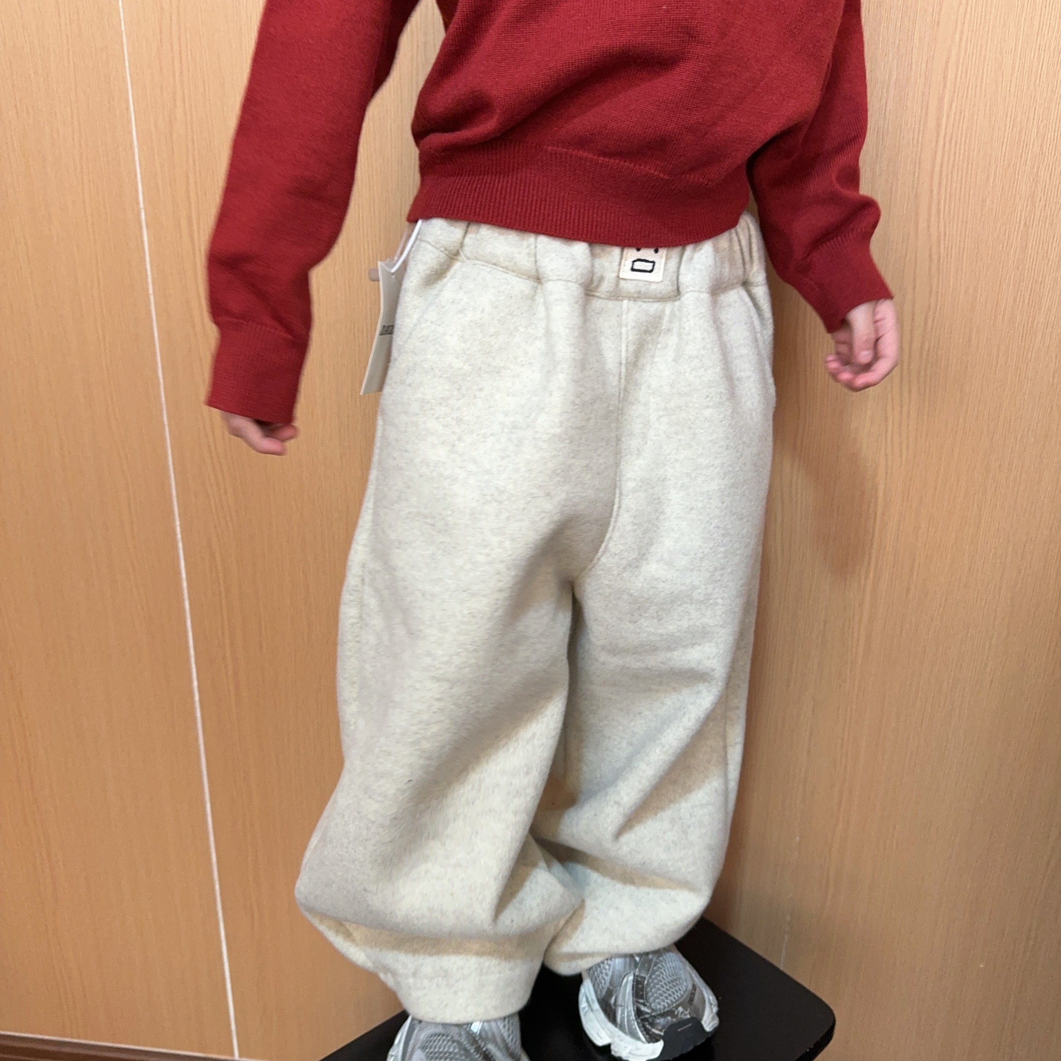 现货 24儿童冬季呢料加绒韩版纯色休闲裤时尚百搭弯刀毛呢裤0195