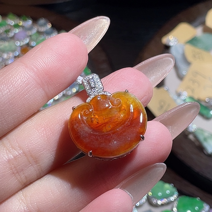 翡翠银S925镶嵌颈饰