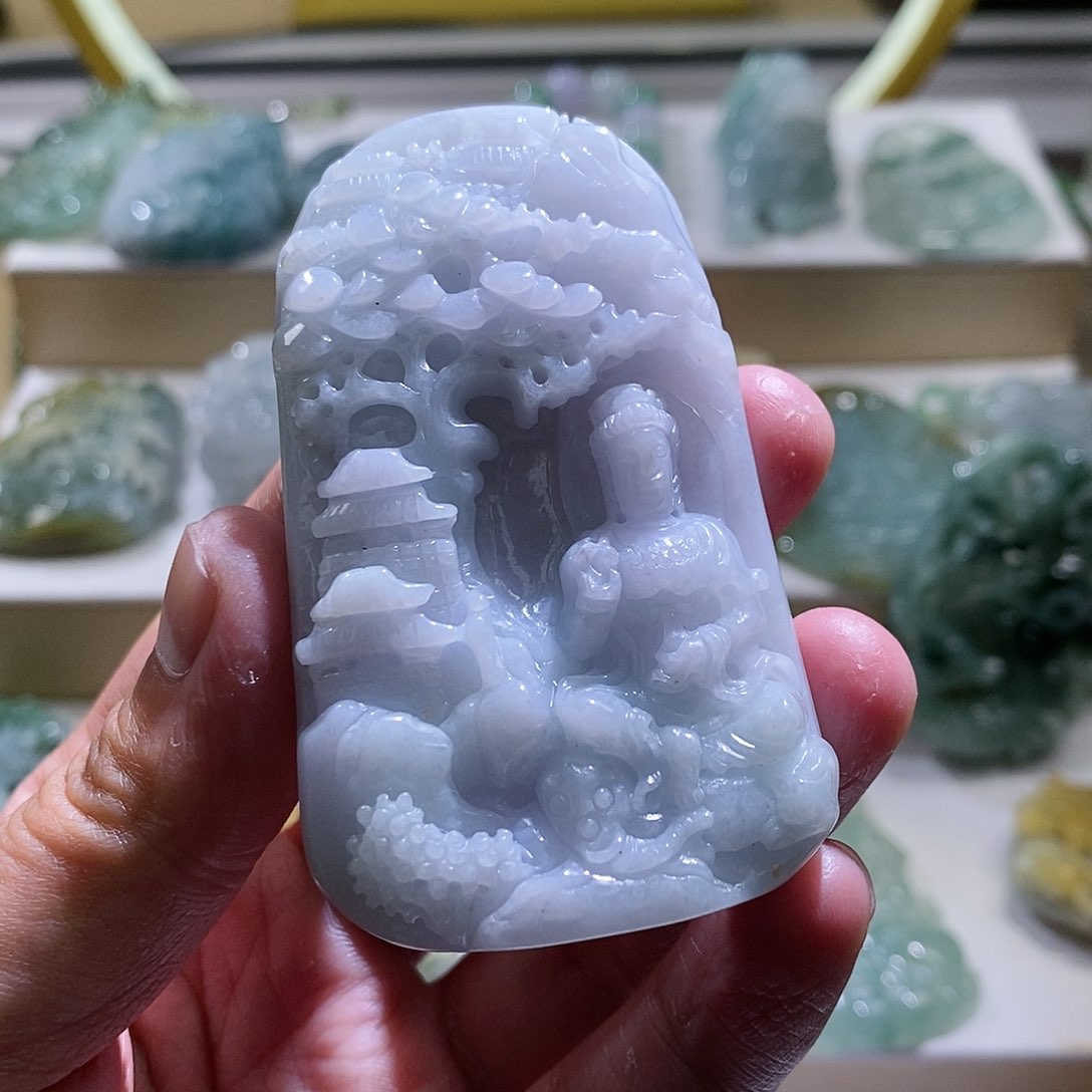 【闪购商品】翡翠颈饰未镶嵌山水观音